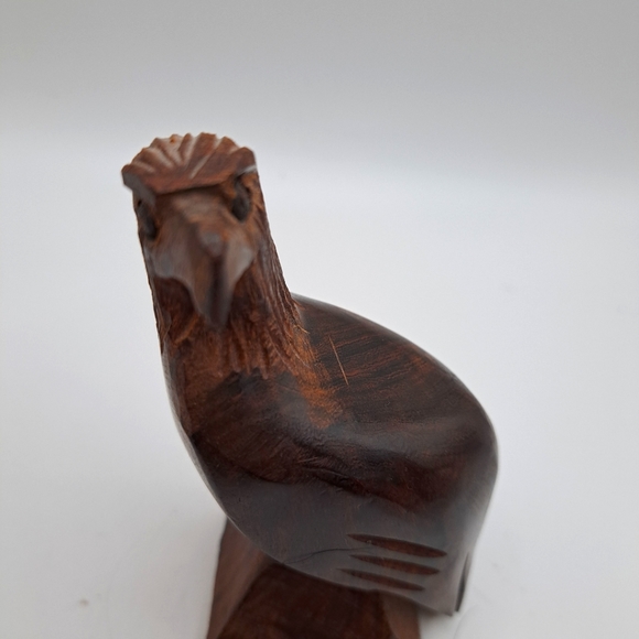 Hardwood Hand Carved Eagle Figurine - Picture 1 of 10